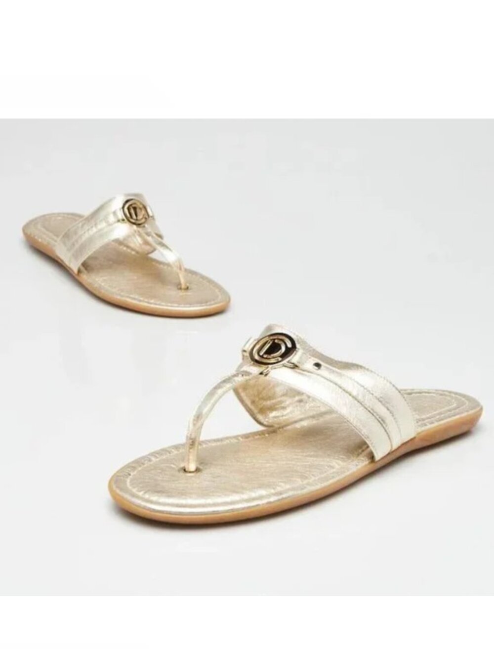 Christian Dior Gold Thong Sandals